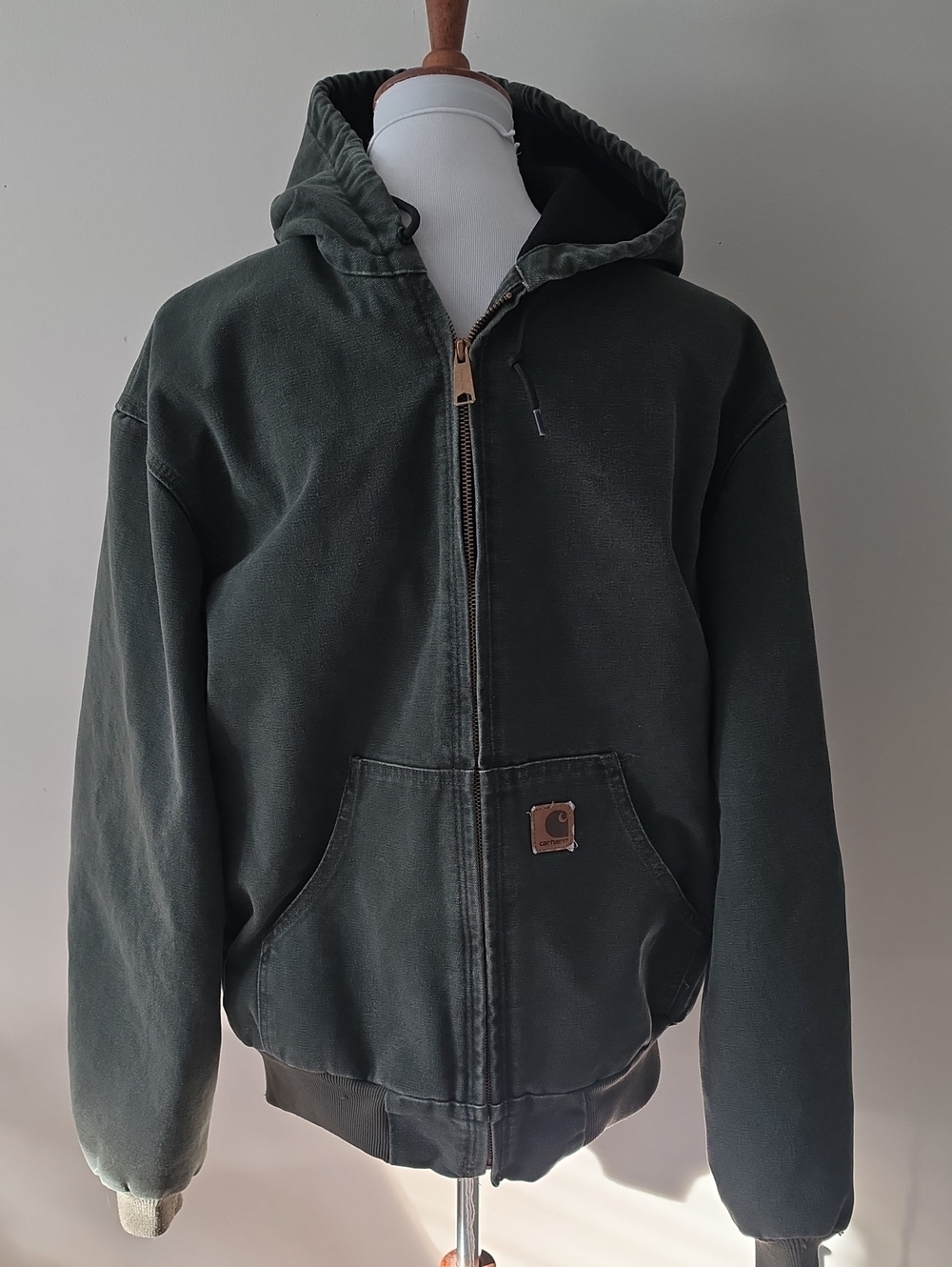 Carhartt VINTAGE Men's Hooded Zip Jacket in Dark Green